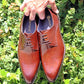 Carrucci Burnished Calfskin Oxford - Cognac