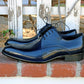 Carrucci Burnished Calfskin Oxford - Navy