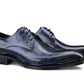 Carrucci Burnished Calfskin Oxford - Navy