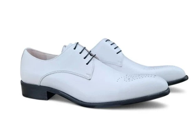 Carrucci Calfskin Oxford - White