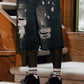 Distressed effect short denim