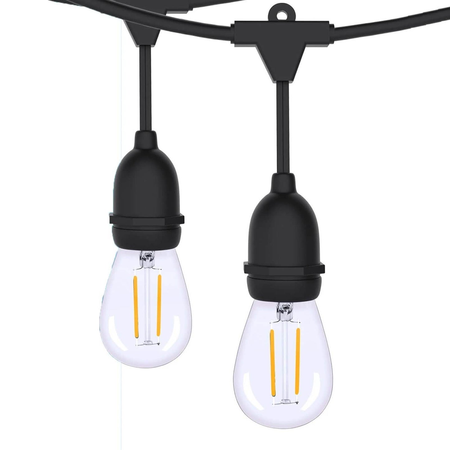 Guirnalda de luces LED de 48 pies de grado comercial para exteriores con bombillas impermeables