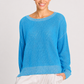 Pima Cotton Metallic Mini Seed Stitch - Capri/Silver