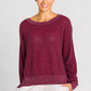 Pima Cotton Metallic Mini Seed Stitch - Crimson/Silver