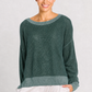 Pima Cotton Metallic Mini Seed Stitch - Evergreen/Silver