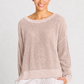 Pima Cotton Metallic Mini Seed Stitch - Blush/Silver