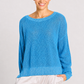 Pima Cotton Metallic Mini Seed Stitch - Peacock/Silver