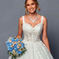 DeKlaire Bridal 489 Wedding Dress V-Neck A-Line Ball Gown