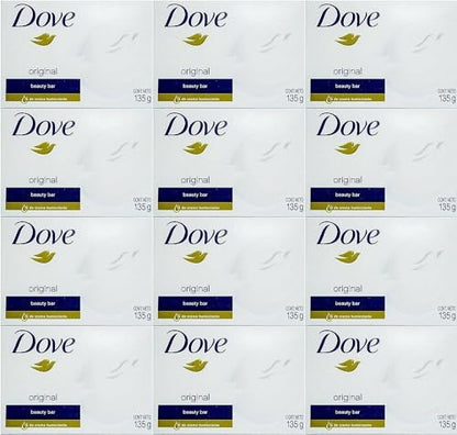Dove Barra de Crema Blanca 4.75 Oz / 135 Gr (Paquete de 12)