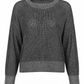 Pima Cotton Metallic Mini Seed Stitch - Asphalt/Silver