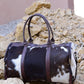 Cowhide Weekend Bag - Stylish Overnight Duffel, Genuine Cow Hide Leather, Perfect for Travel & Getaways, Unique Gift Idea