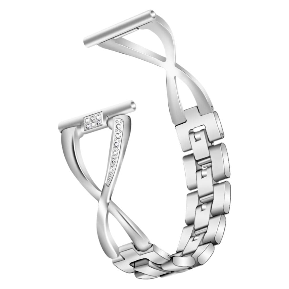 Correa de reloj compatible: Correa de reloj de metal de 20 mm/22 mm con diamantes de imitación brillantes para mujer