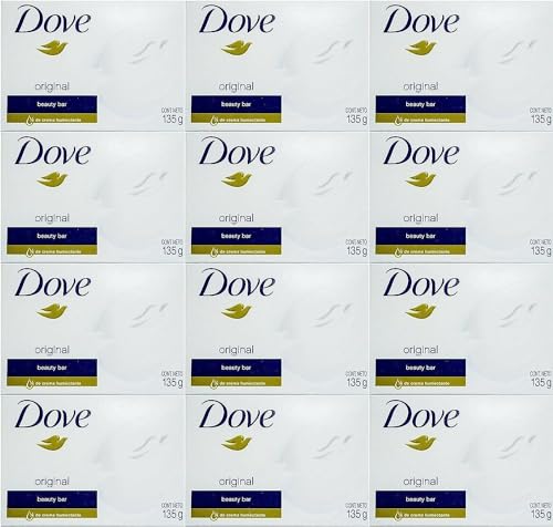 Dove Barra de Crema Blanca 4.75 Oz / 135 Gr (Paquete de 12)