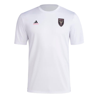 adidas Mens CF Short Sleeve Pre-Game T-Shirt White/Club Inter De Futbol Miami Large