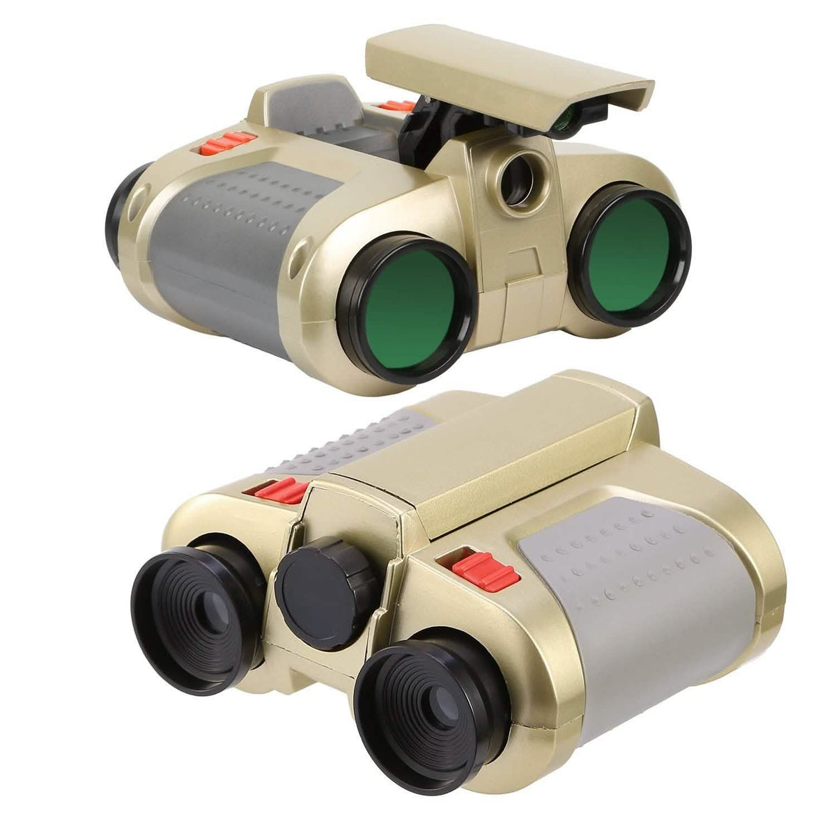 Binoculares de juguete 4x30 de visión nocturna para niños con luz LED emergente