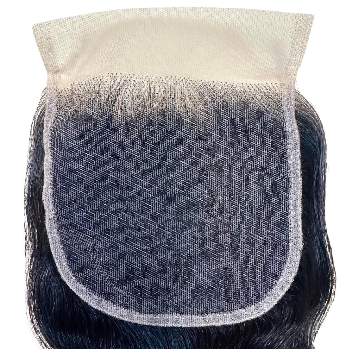 Cierre de cabello humano con encaje HD 4x4 de onda corporal natural
