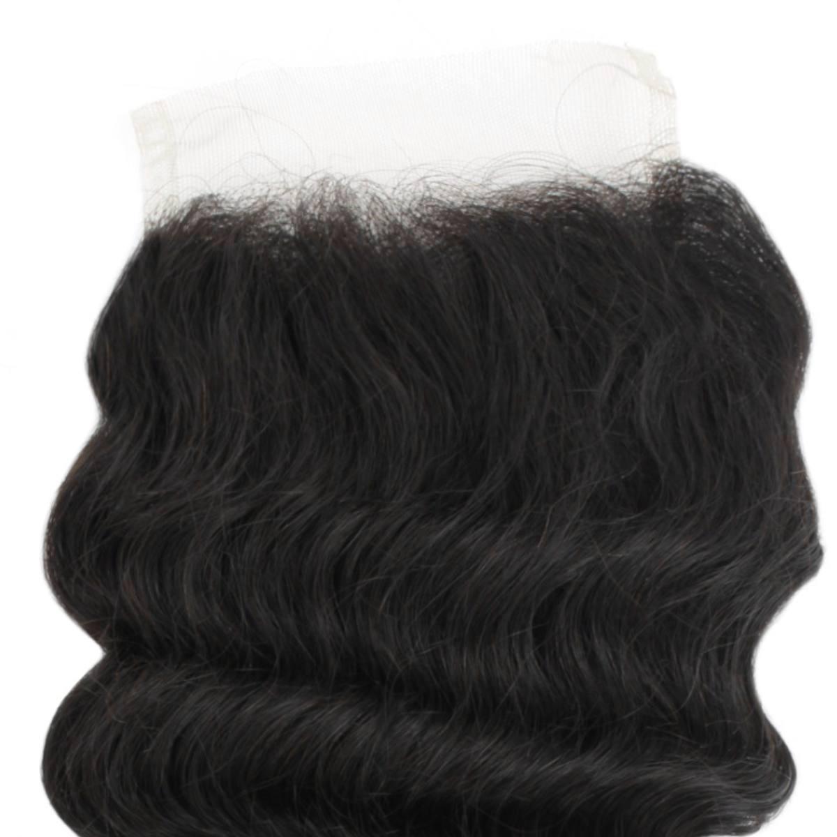 Cierre de cabello humano con encaje transparente Deep Wave 4x4