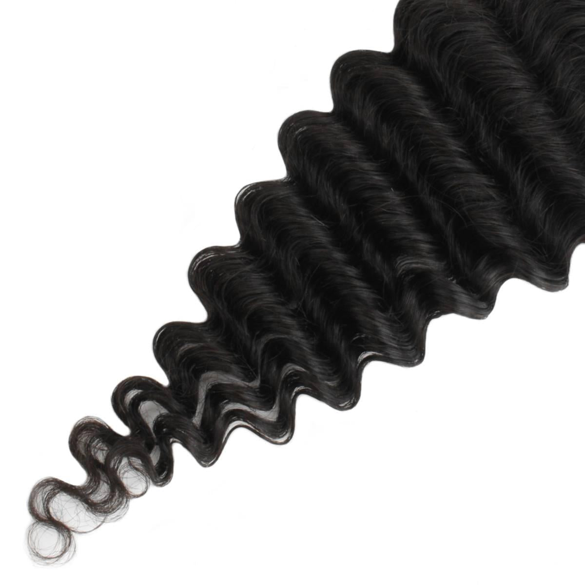 Cierre de cabello humano con encaje transparente Deep Wave 4x4