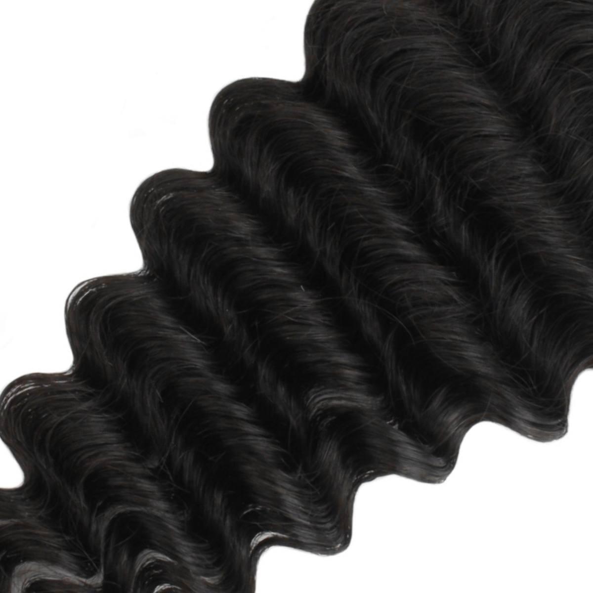 Cierre de cabello humano con encaje transparente Deep Wave 4x4