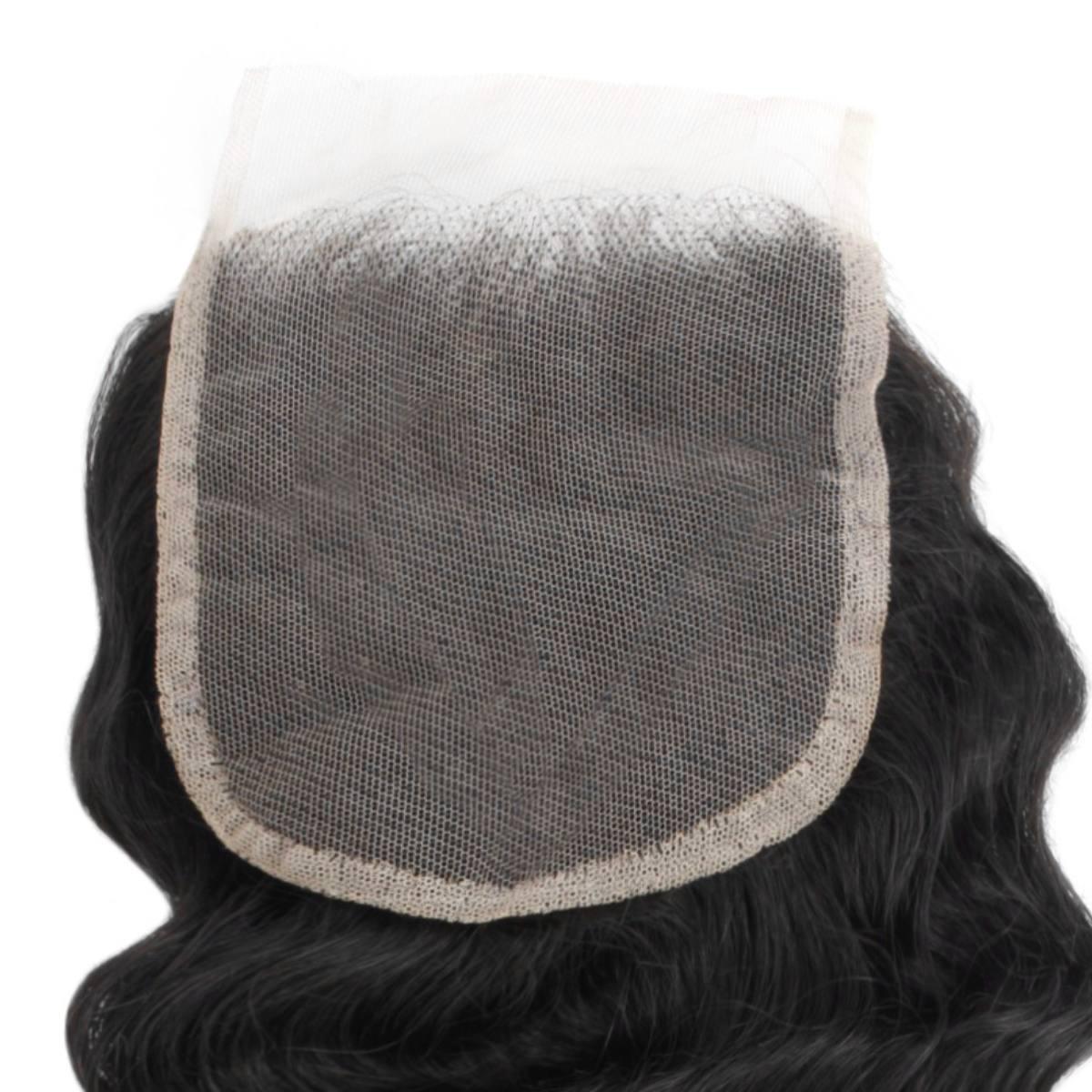 Cierre de cabello humano con encaje transparente Deep Wave 4x4