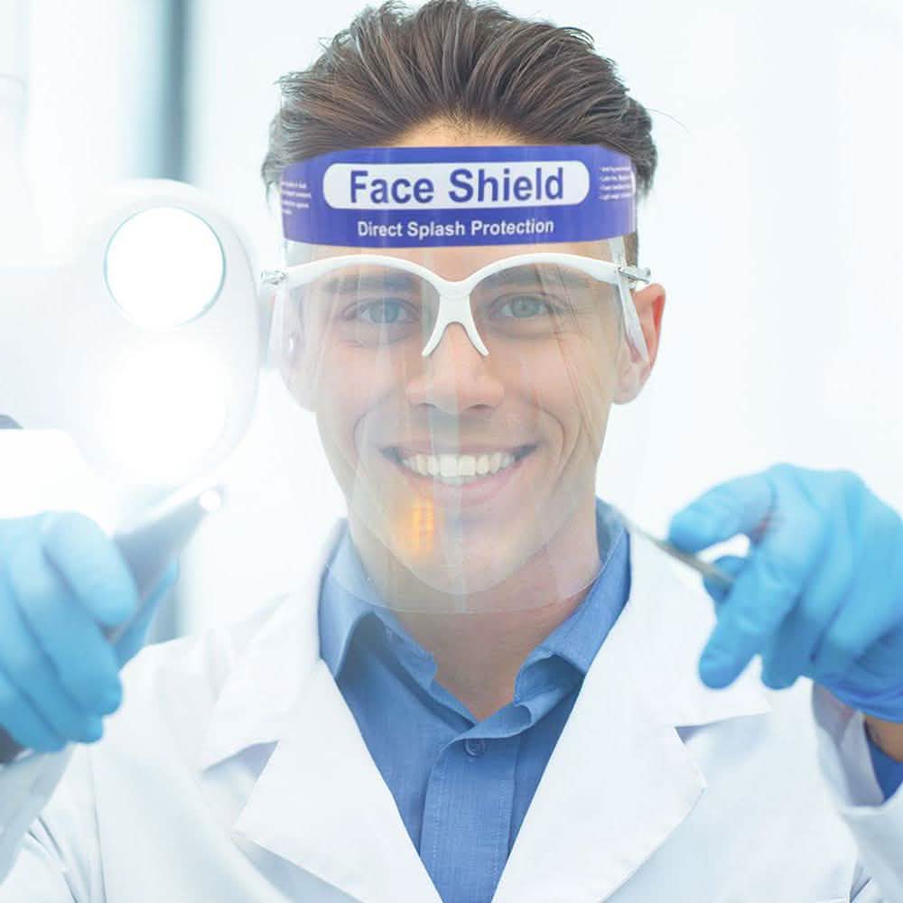 Paquete de 5: protector facial transparente reutilizable e impermeable