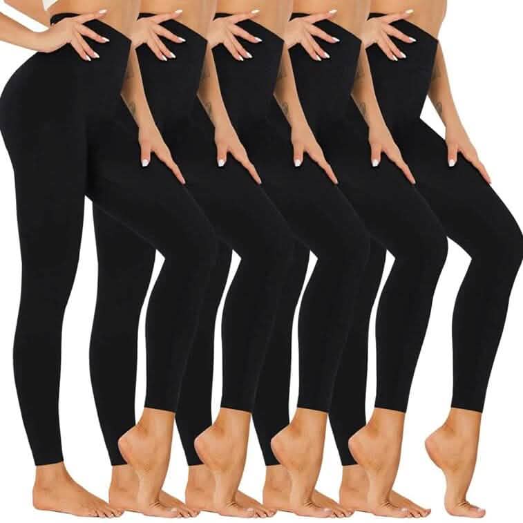 Paquete de 5: leggings de mujer de cintura alta con forro polar