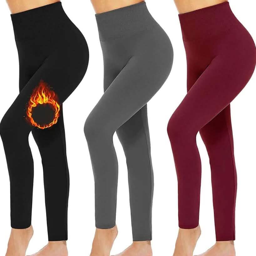 Paquete de 5: leggings de mujer de cintura alta con forro polar