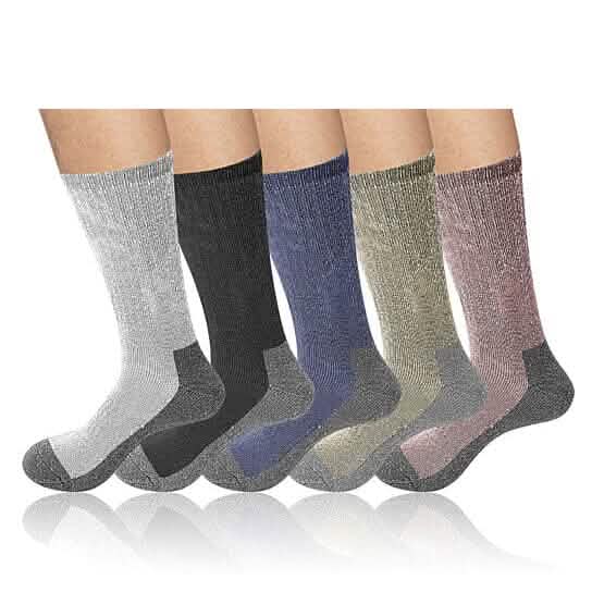 5 pares: calcetines de lana de cordero merina gruesos y cálidos para hombre para climas fríos de invierno