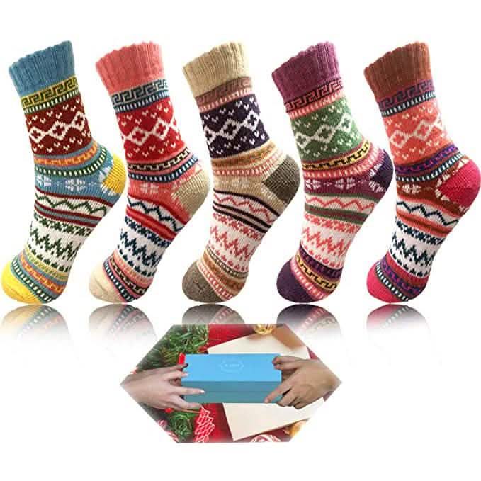5 pares: Calcetines de invierno para mujer