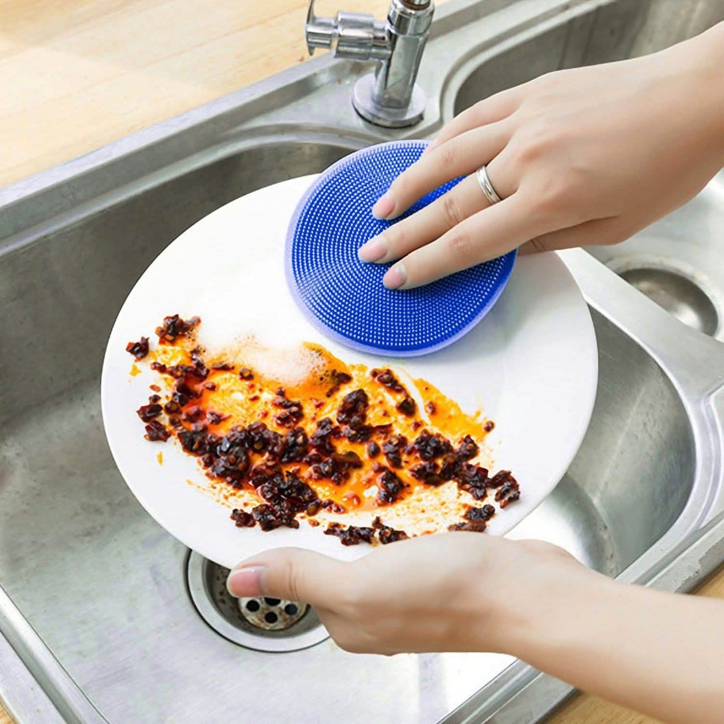 Juego de 5 unidades: Estropajo de silicona para limpieza de cocina