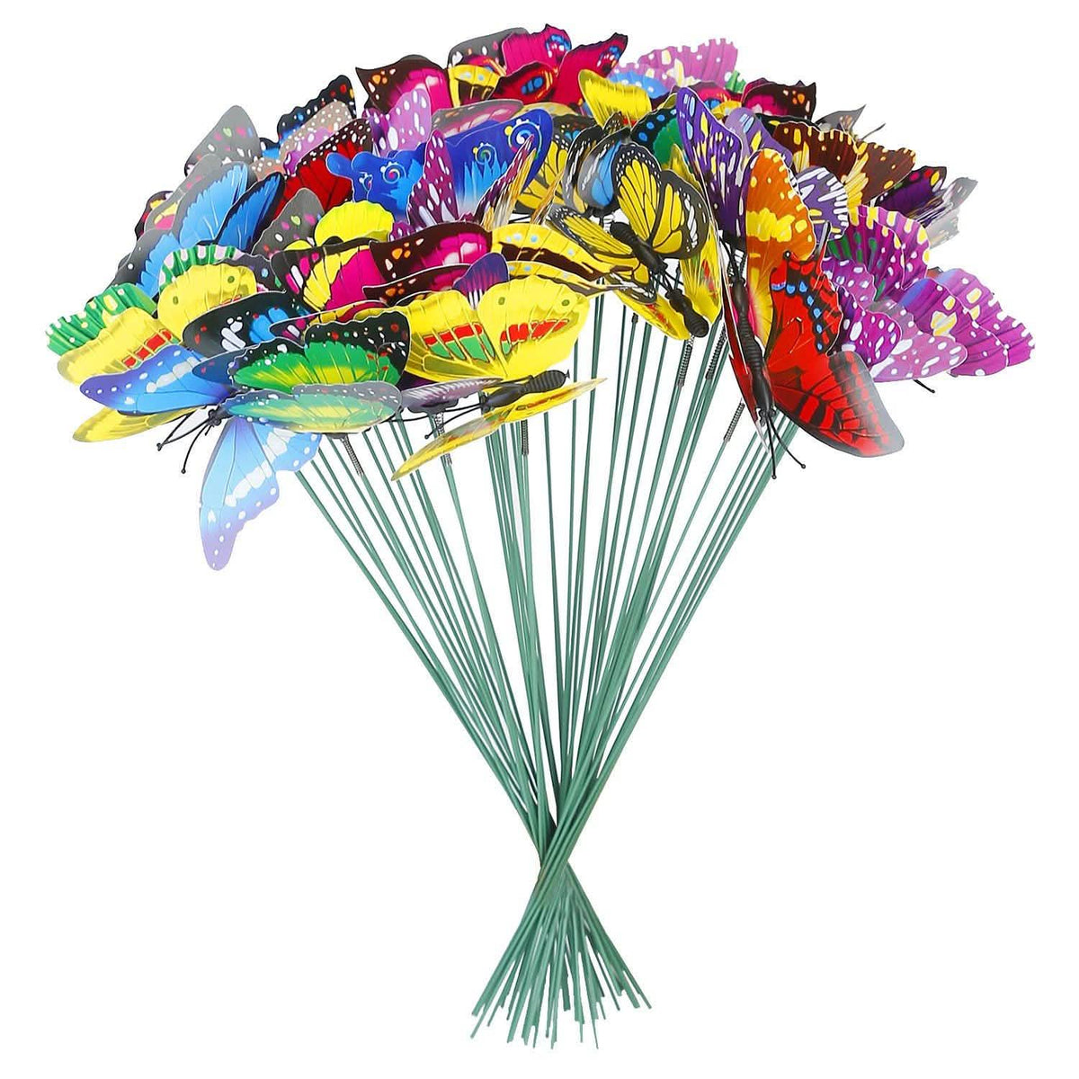 50 Piezas: Adorno de Mariposa con Estaca