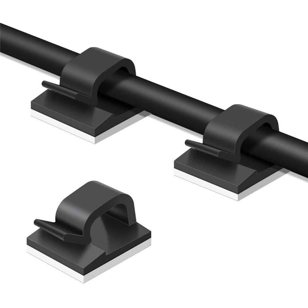 50 unidades: Clips para cables, organizador de cables adhesivo
