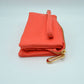 Minimalist Wristlet Clutch Bag with Metallic Zipper