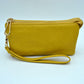 Minimalist Wristlet Clutch Bag with Metallic Zipper