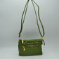 Multi-Zipper Crossbody Bag with Adjustable Strap and Gold Hardware
