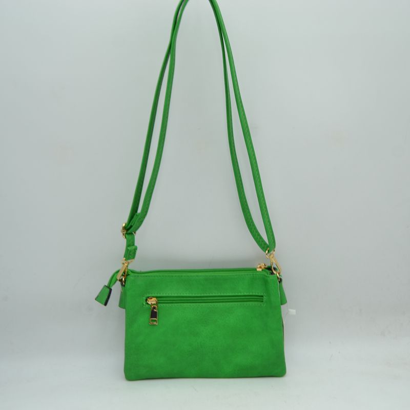 Multi-Zipper Crossbody Bag with Adjustable Strap and Gold Hardware