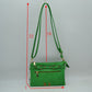 Multi-Zipper Crossbody Bag with Adjustable Strap and Gold Hardware