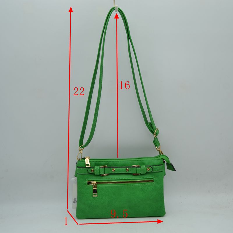 Multi-Zipper Crossbody Bag with Adjustable Strap and Gold Hardware