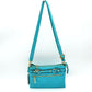 Multi-Zipper Crossbody Bag with Adjustable Strap and Gold Hardware