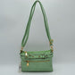 Multi-Zipper Crossbody Bag with Adjustable Strap and Gold Hardware