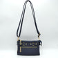 Multi-Zipper Crossbody Bag with Adjustable Strap and Gold Hardware