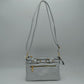 Multi-Zipper Crossbody Bag with Adjustable Strap and Gold Hardware
