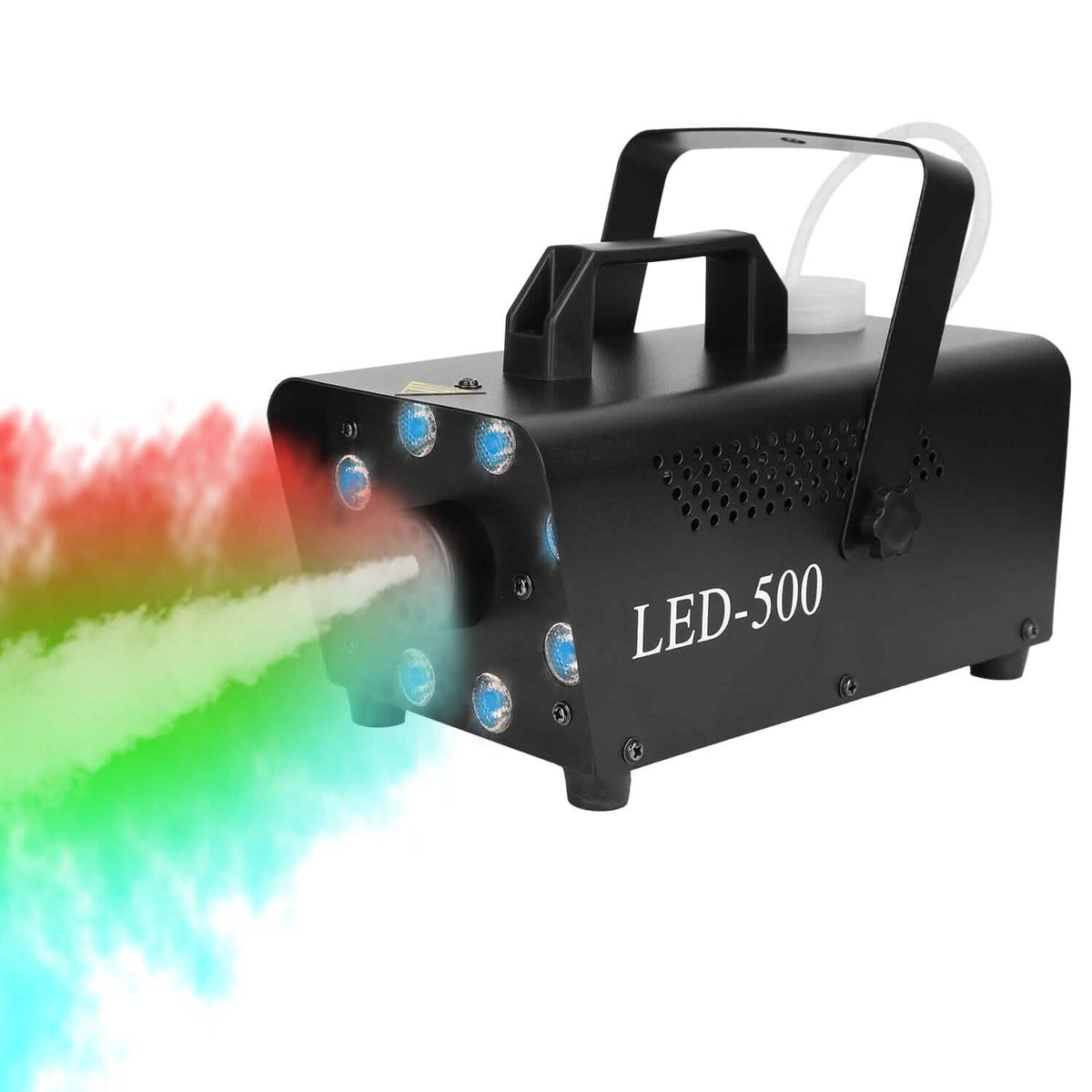 Máquina de niebla de 500W Máquina de humo colorida de 2000CFM con 8 LED 5 efectos de iluminación 3 niveles de brillo