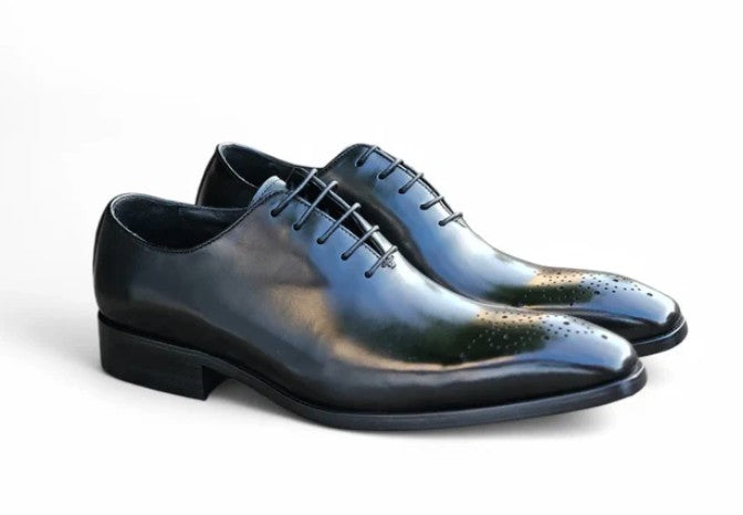 Ugo Vasare Burnished Calfskin Oxford - Black