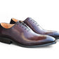 Carrucci Burnished Calfskin Oxford - Chestnut