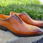 Carrucci Burnished Calfskin Oxford - Cognac