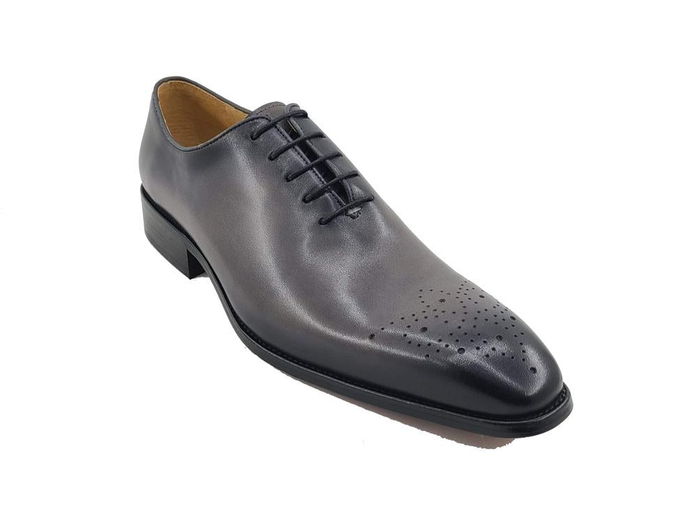 Carrucci Burnished Calfskin Oxford - Grey