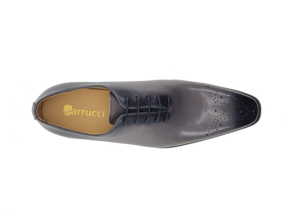 Carrucci Burnished Calfskin Oxford - Grey