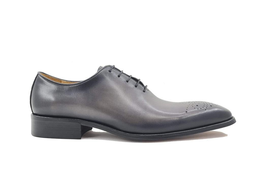 Carrucci Burnished Calfskin Oxford - Grey