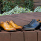 Carrucci Burnished Calfskin Oxford - Navy